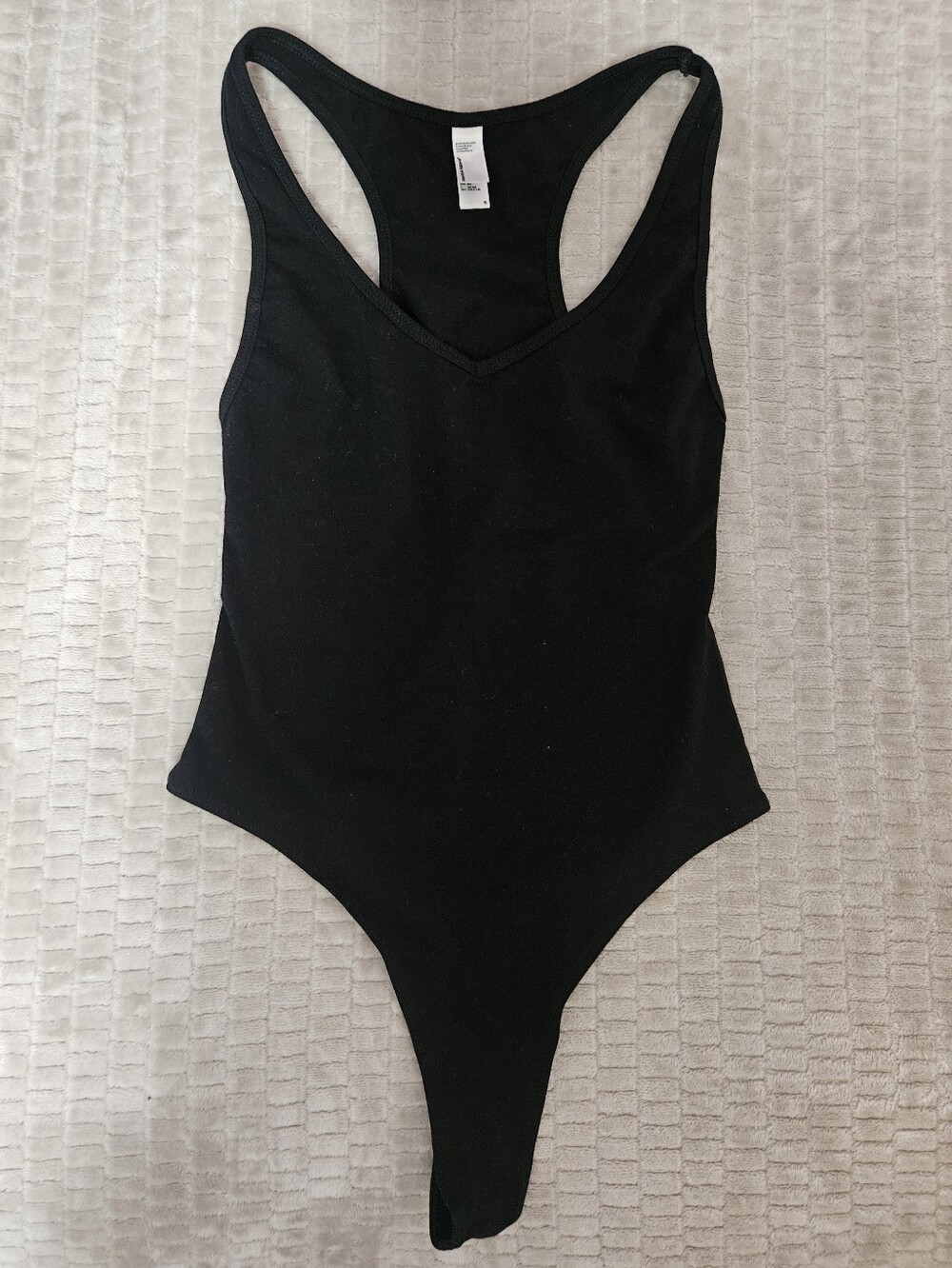 American Apparel Black Racerback One-Piece Bodysuit